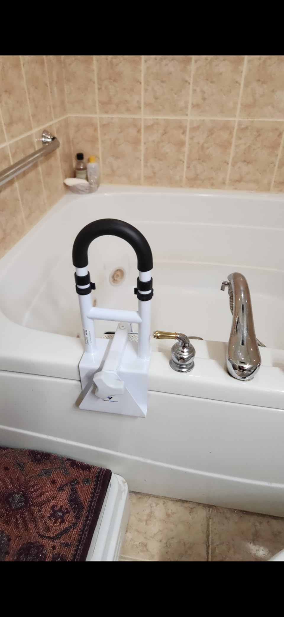 Vaunn Medical Adjustable Height Bathtub Safety Rail, Extra-Height 17
