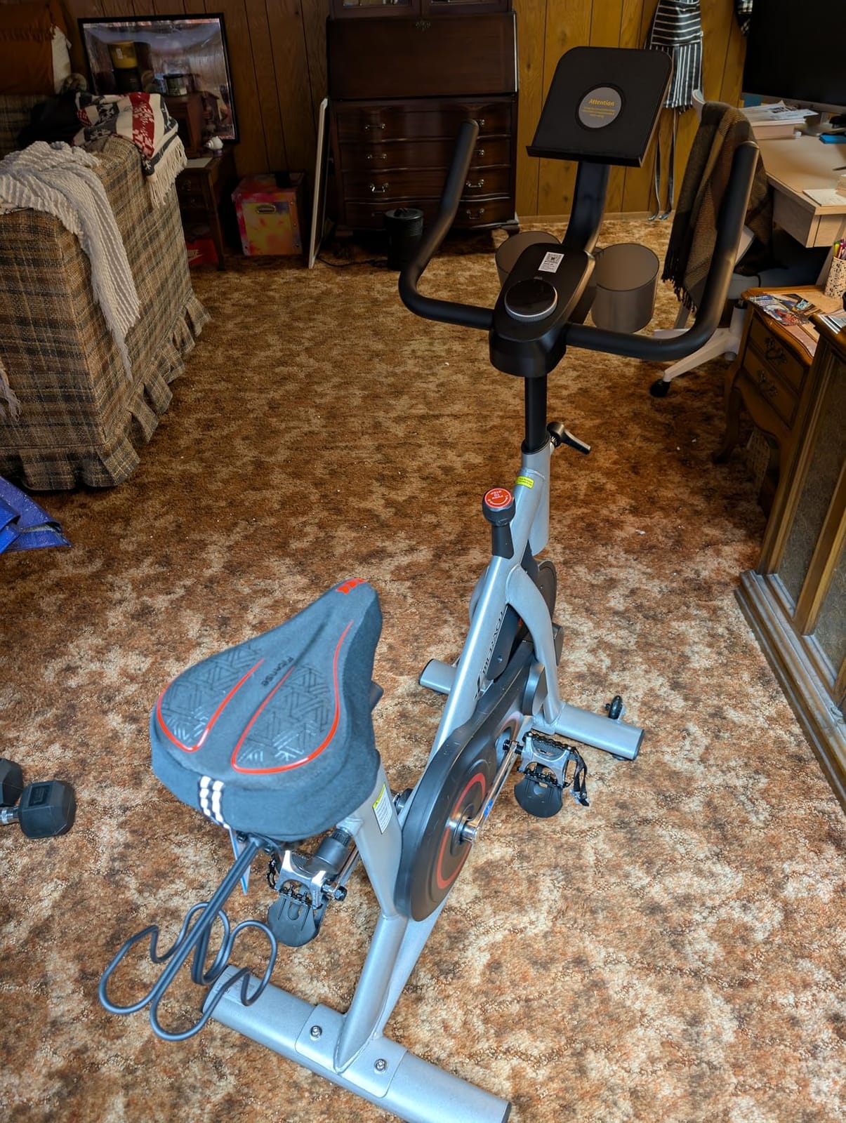 MERACH Exercise Bike, Magnetic Friction Stationary Bike for Home with APP customer photo 2