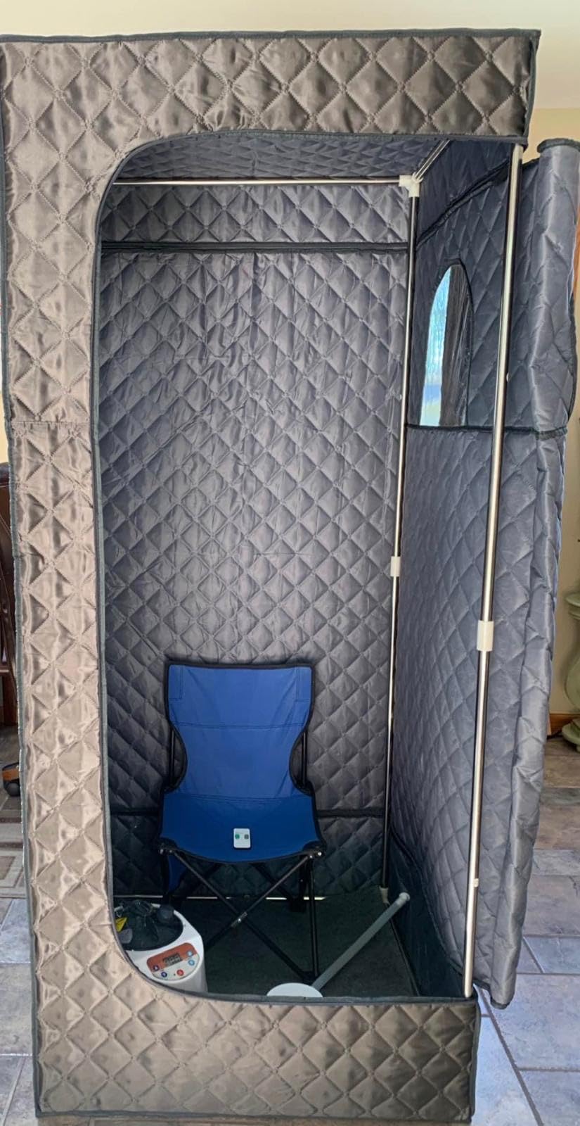 X-Vcak Upgraded Portable Sauna for Home，Relaxation, Steam Sauna for Home with Steamer, Remote Control, Folding Chair, 9 Levels customer photo 2