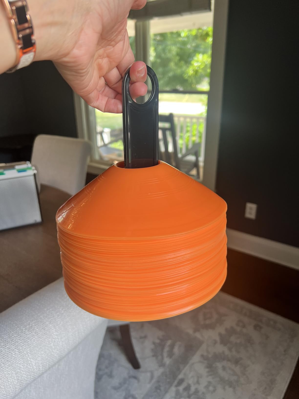 GHB Soccer Cones 25/50/100 Pack Disc Soccer Sport Cones | Training Field Marker Agility Cones for Traffic, Basketball, Coaching, Practice Equipment Includes Cone Drills Guide customer photo 1