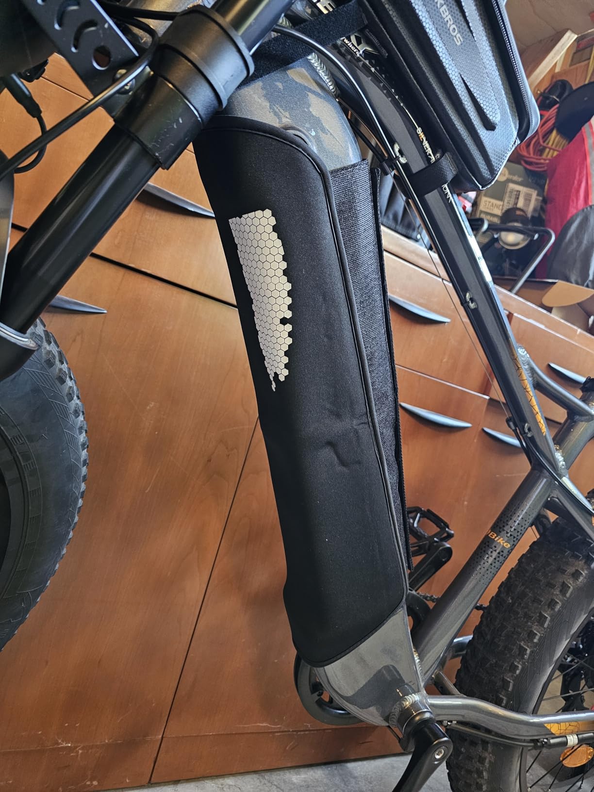 EBike Battery Cover, (11.8-15.8in circumference) Reflective Battery Protective E-Bike at Night, Bicycle Thermal Cover Waterproof Dustproof Bag customer photo 2