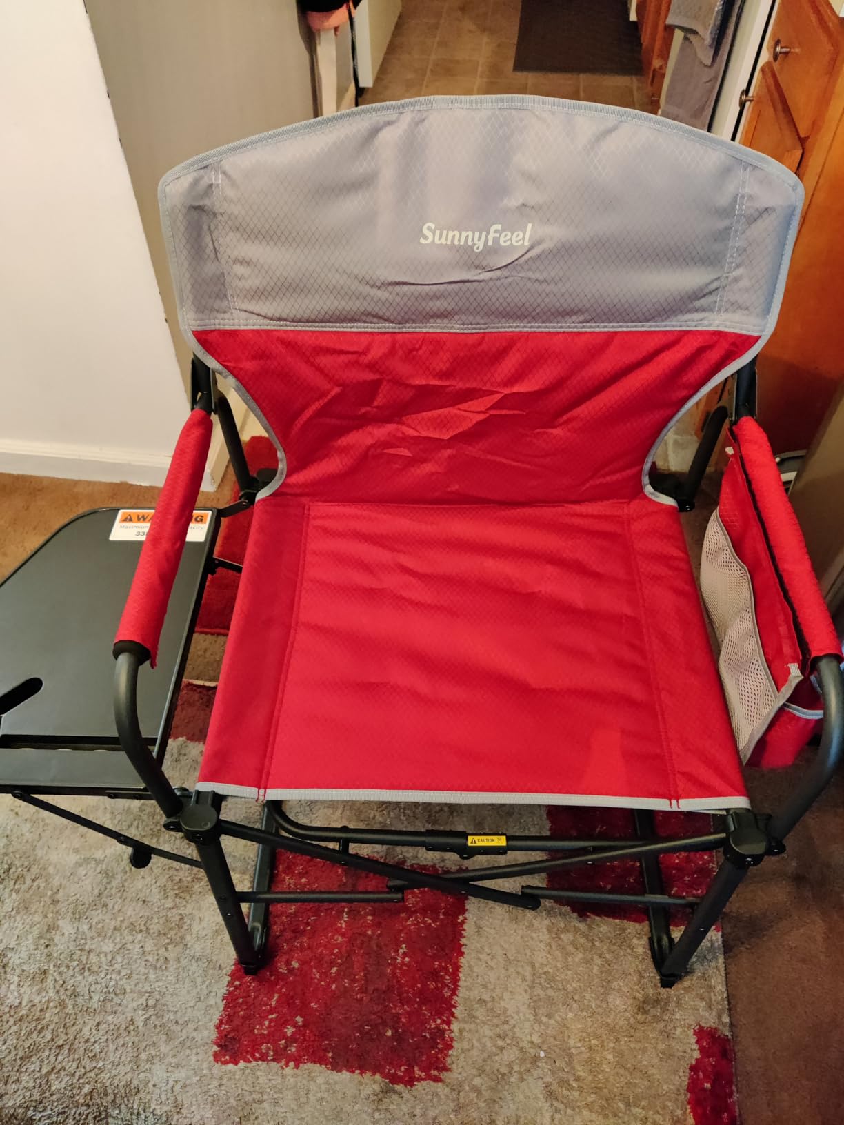 SUNNYFEEL Oversized Directors Camping Chair for Adults with Side Table | Portable Folding Chair 500LBS with Breathable Mesh Back, Cup Holder, Side Pocket & Carry Bag for Camping, Fish, Lawn, Beach customer photo 2