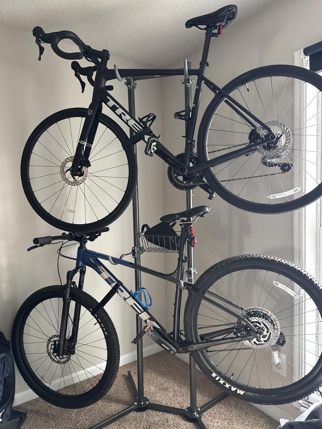 2-/4-Bike Storage Rack with Basket - Indoor Bike Rack for Garage/Apartment customer photo 2
