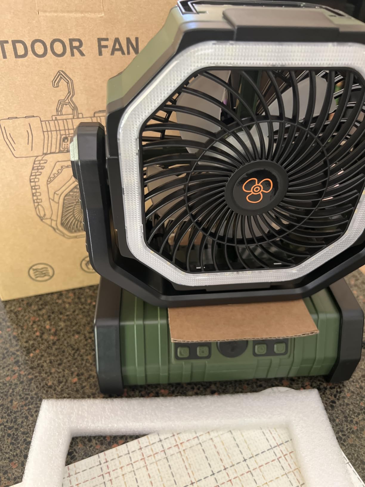 Odoland 30000mAh Camping Fan with LED Lantern, Rechargeable Battery Fan customer photo 1