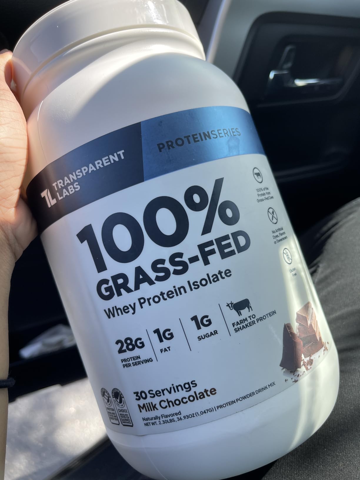 Transparent Labs Grass-Fed Whey Protein - 30 Servings, Milk Chocolate | Naturally Flavored, Gluten Free Whey Protein Isolate Powder with 28g of Protein per Serving & 9 Amino Acids customer photo 1