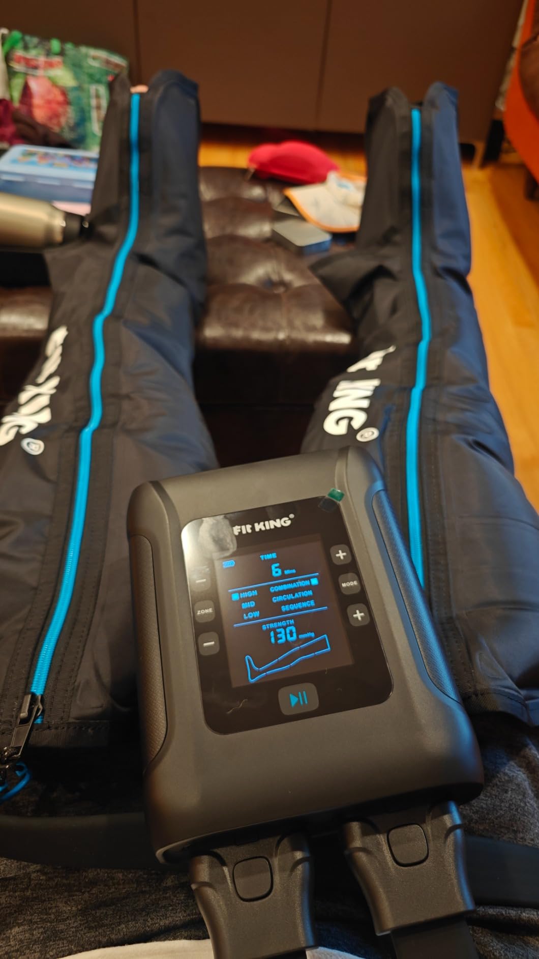 FIT KING Air Compression Leg Massager Recovery System Cordless L | FSA-HSA, Full Leg Compression Boots, Professional Compression Therapy, Athlete Recovery, Improved Circulation, Rechargeable customer photo 1