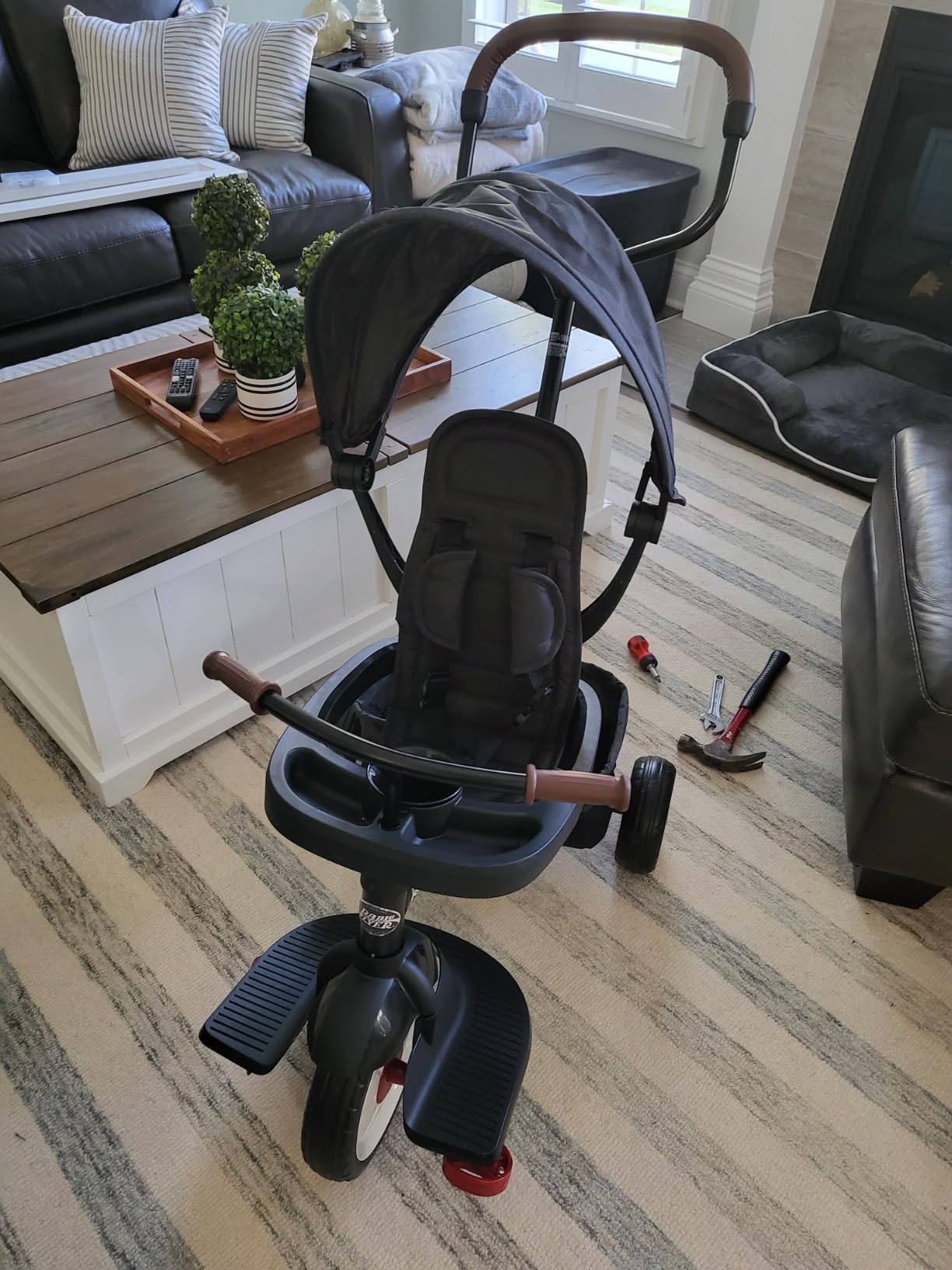 Radio Flyer City 4-in-1 Stroll 'N Trike, for Riders 1-5 Years Old, Black | Stroller Tricycle for Toddlers, 4 Riding Modes, 3 Point Harness with Comfort Pad, Parent Controlled Steering, Rear Storage customer photo 1