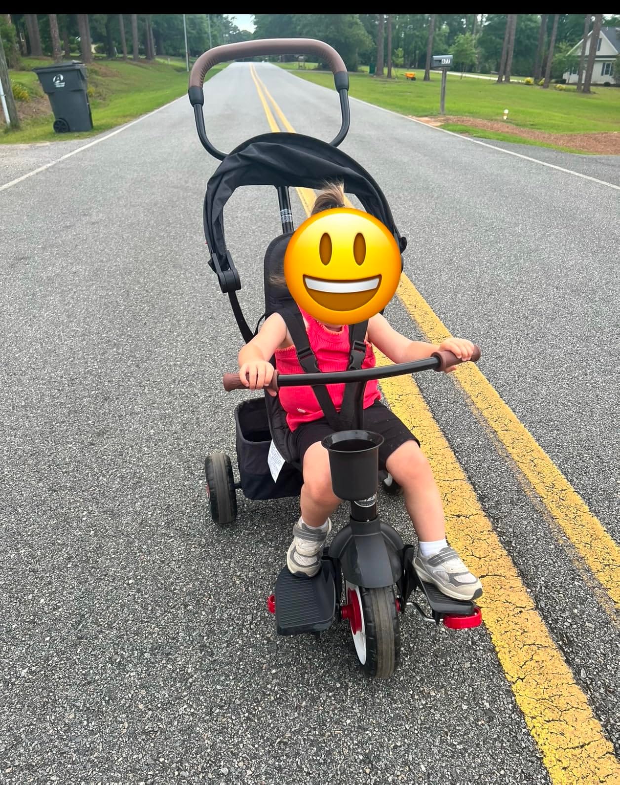 Radio Flyer City 4-in-1 Stroll 'N Trike, for Riders 1-5 Years Old, Black | Stroller Tricycle for Toddlers, 4 Riding Modes, 3 Point Harness with Comfort Pad, Parent Controlled Steering, Rear Storage customer photo 2