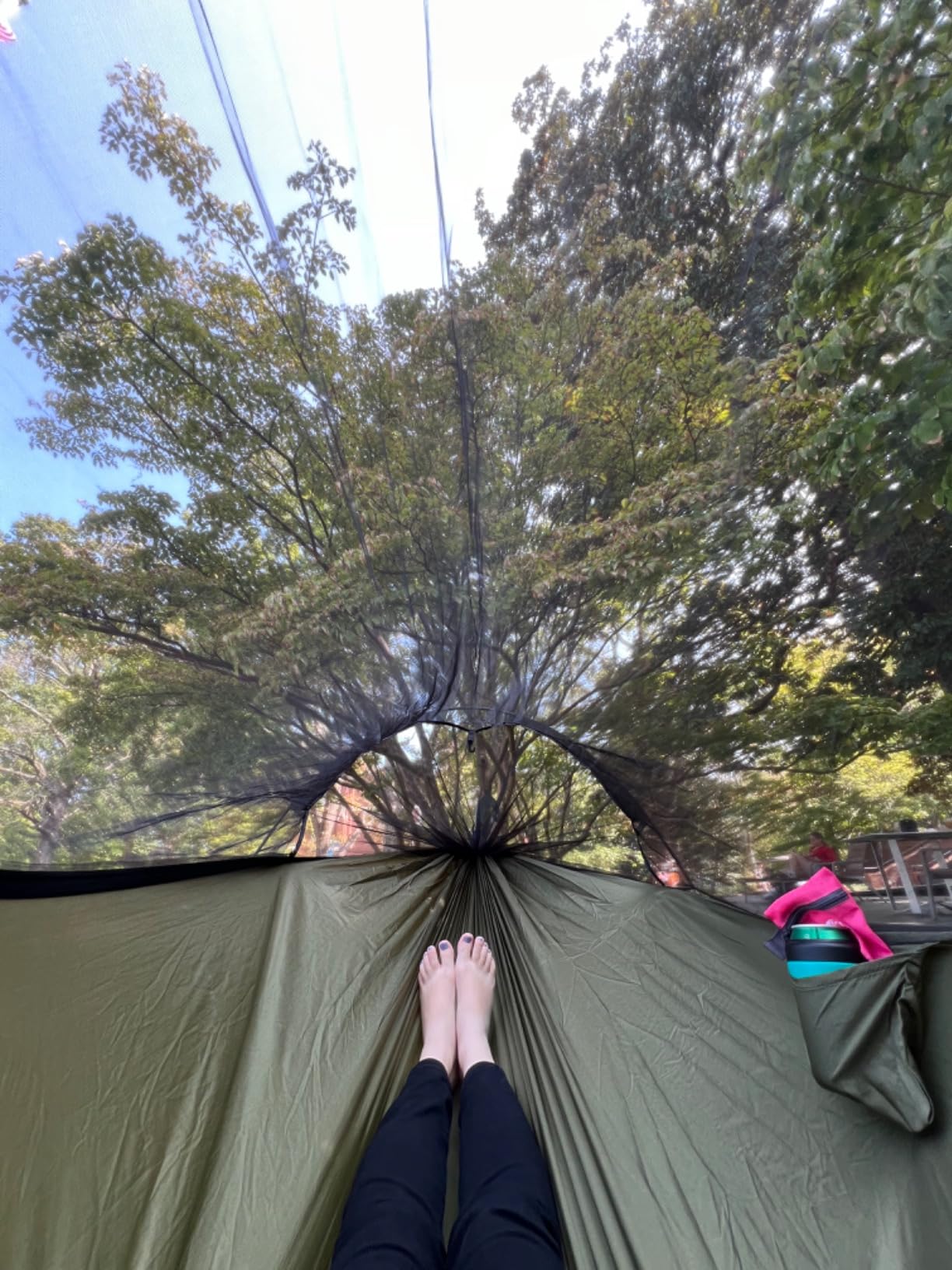 Miztli Camping Hammock Portable Tent-Like Hammock with Net 1/2 Person | Easy Setup Outdoor Hammock, 500/600 lbs, Tent-Like No-See-Um Net, 2x10 ft (20+2 loops) Tree Straps customer photo 2