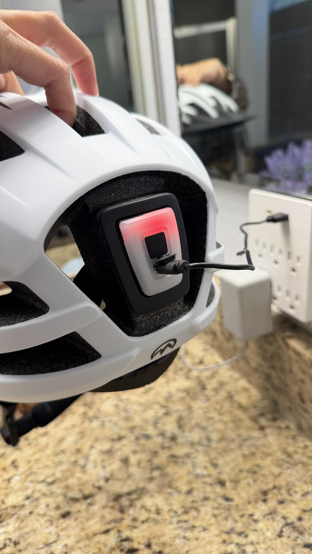 OutdoorMaster Adult Bike Helmet LED Light & Magnetic Goggles | Rechargeable Rear LED Light, Detachable Magnetic Goggles, Removable Sun Visor, Breathable Padding, Lightweight, Fit Well customer photo 1