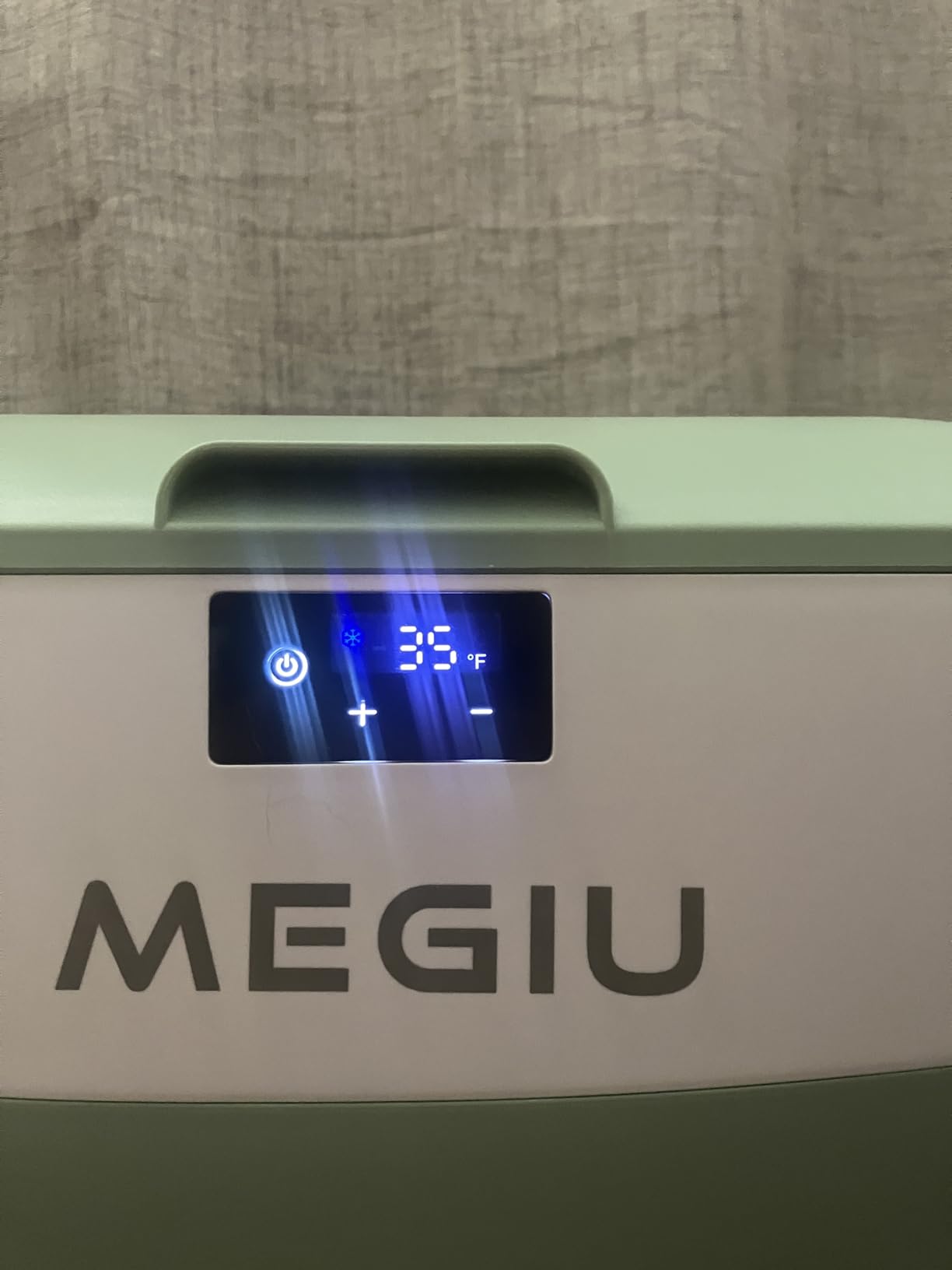 Megiu Car Refrigerator Portable Car Fridge 12V Refrigerator 23 Quart (22 Liter) Freezer Compressor Cooler 12V/24V DC 110~240V AC for Outdoor Camping Travel Home Use -18C~+15C (Blue) customer photo 1