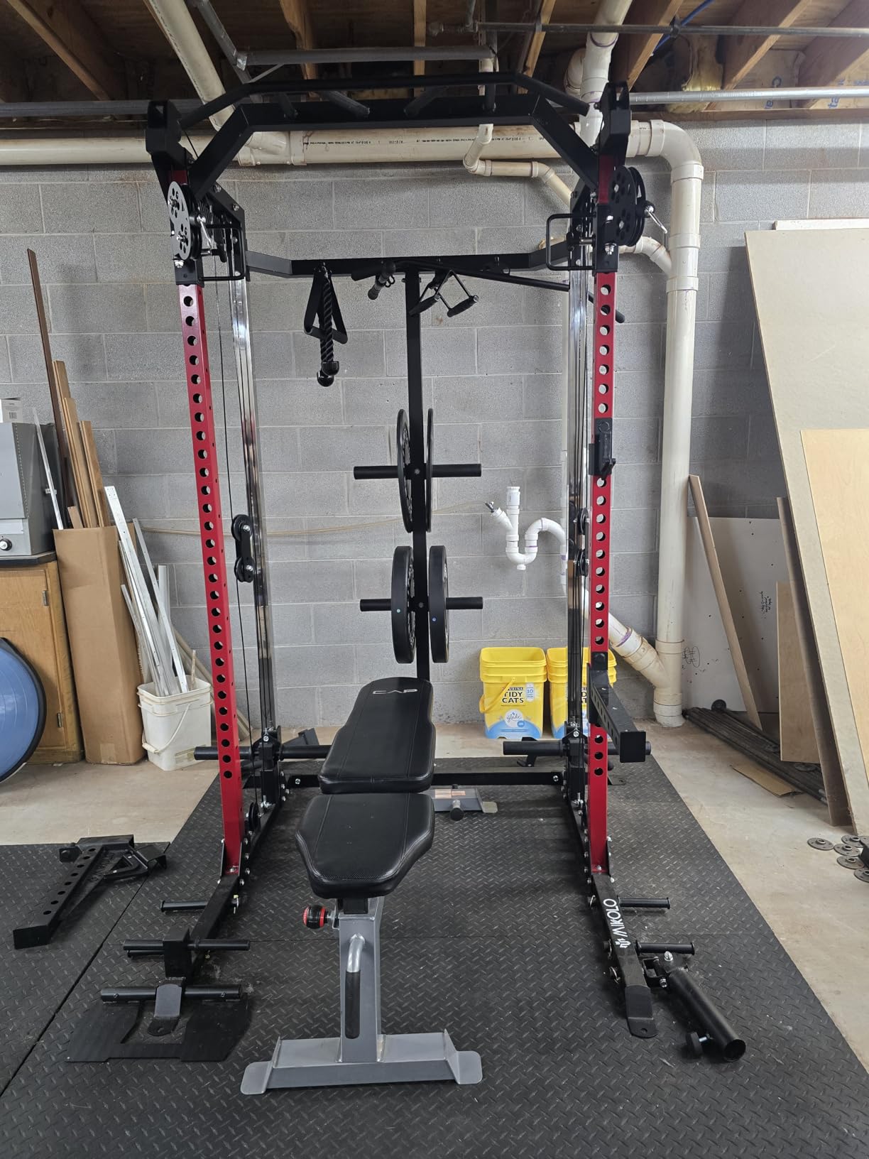 Mikolo Power Cage, 2000LB Power Rack with Independent Dual Pulley System, Multi-Function Home Gym Workout Machine for Cable Crossover and Squat customer photo 2