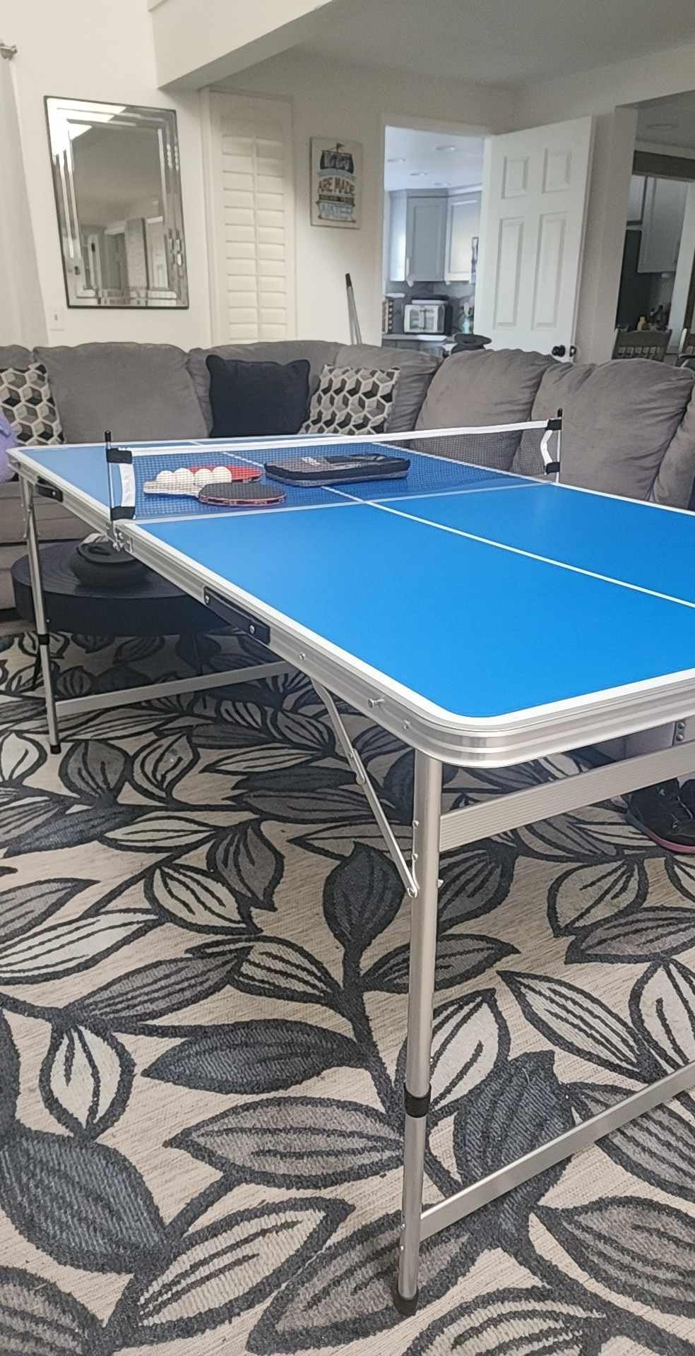 GoSports 6 x 3 ft Mid-Size Table Tennis Table Set with Adjustable Height - Green or Blue customer photo 2