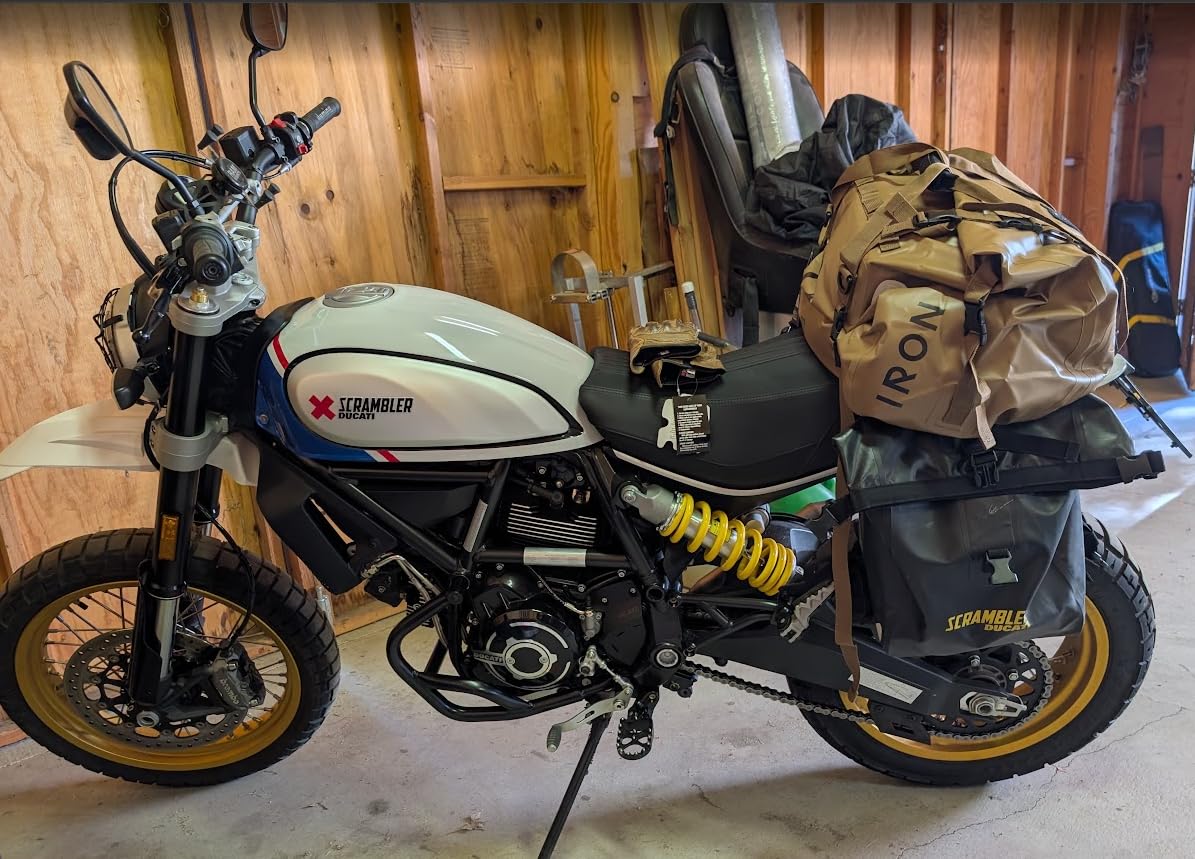 IRON JIA'S Motorcycle Dry Bag, Waterproof Duffel Bag with Roll-Top Closure | 30L Motorcycle Tail Bag, Fully Waterproof, Wet-Dry Storage, Quick Mounting, Air Valve, MOLLE, Reflective Trim customer photo 2