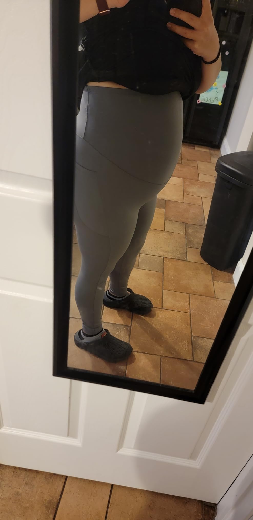4 Pack Women's Maternity Leggings with Pockets Over The Belly Butt Lift - Soft Workout Pregnancy Yoga Pants customer photo 1