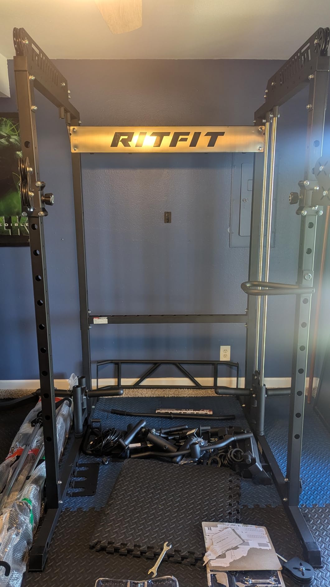 RitFit M1 Pro Smith Machine Cable Crossover Power Cage Home Gym - Dual 360 Cables, Barbell & Handles, LAT Pulldown, 1850LBS Weight Capacity customer photo 2