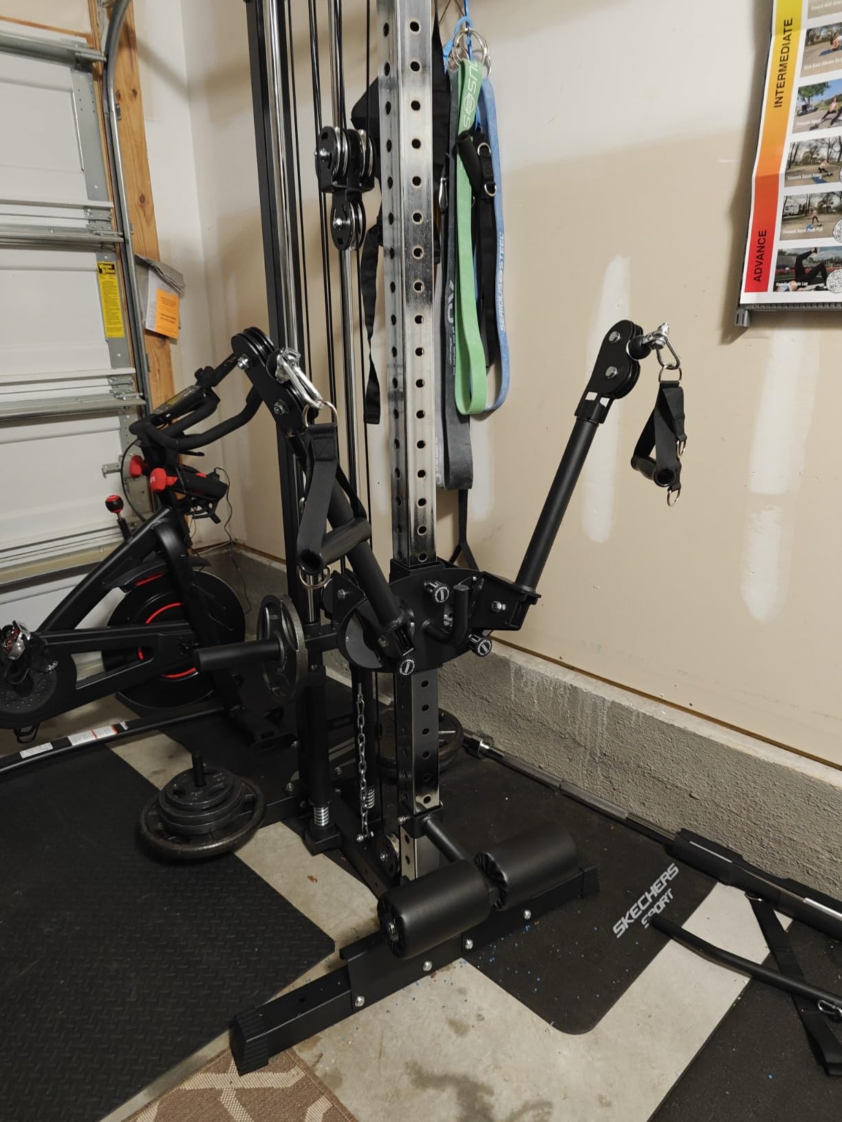 Eonfit E1 2.0 Cable Station, Cable Crossover Machine with Pulley System | Wall Mount & Free Standing Dual Swivel Arms Cable Machine with Removable Footplate for Garage Home Gym customer photo 2