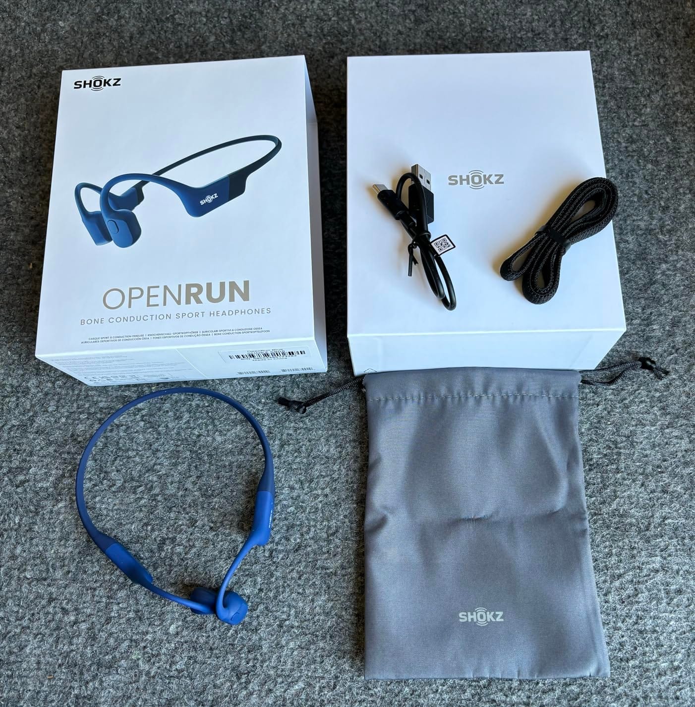 SHOKZ OpenRun Bone Conduction Bluetooth Headphones, Black, USB-C Charging - Bundle with Sweat Headband; Open ear comfort; Lightweight & Secure fit; IP67 water resistance; 8H battery; Running/Cycling customer photo 2