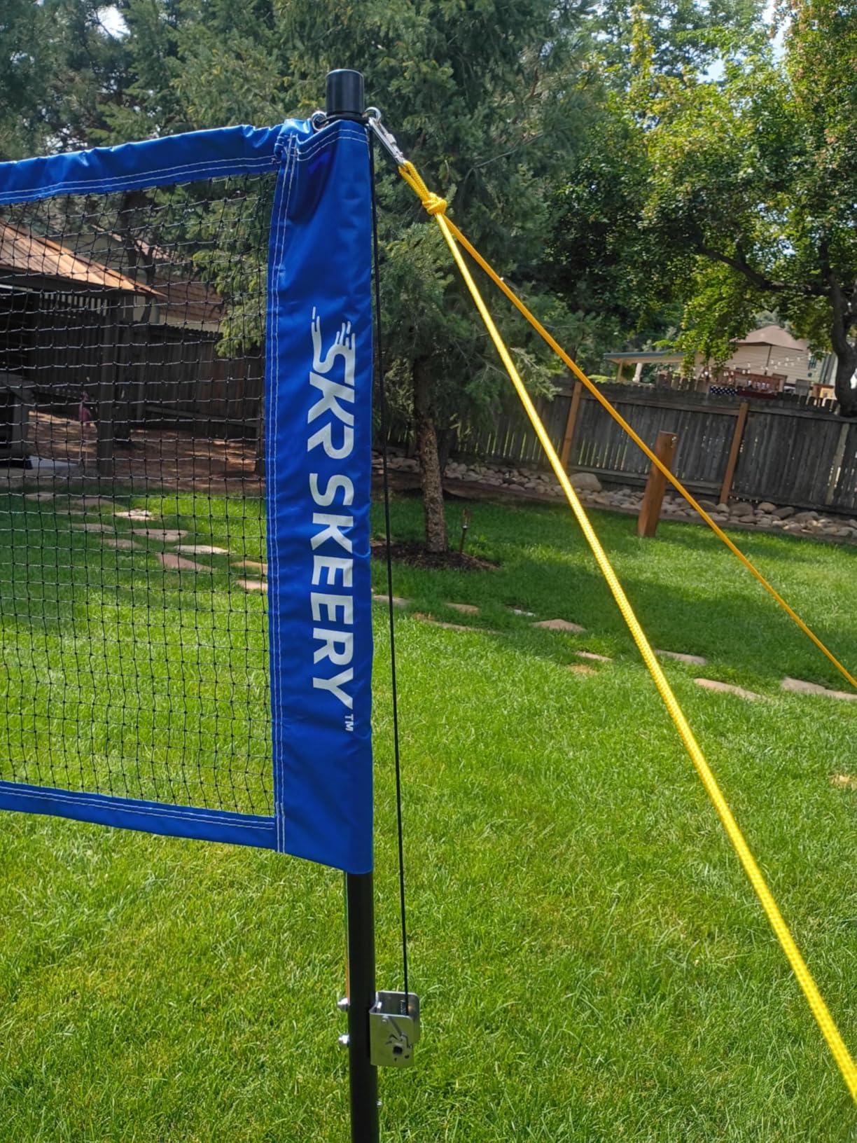 SKEERY Professional Badminton Set with Winch System, Portable Badminton Net includes Carbon Aluminum Badminton Rackets Set of 4, 3 Shuttlecocks and Carrying Bag, Badminton Sets for Backyards, Beach customer photo 1