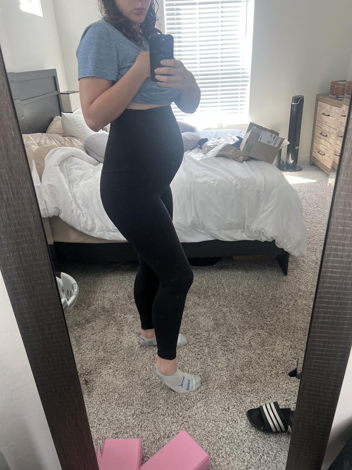 Walifrey Maternity Leggings with Pockets Over the Belly - Pregnancy Yoga Pants Buttery Soft Postpartum Wear customer photo 1
