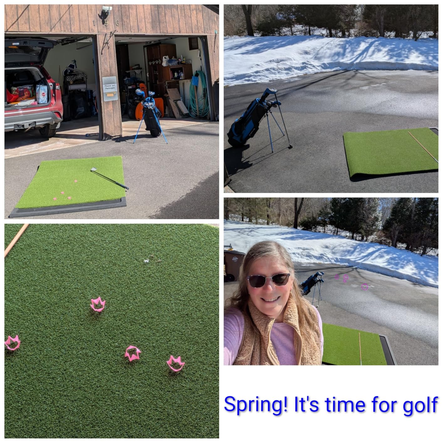 Integrated Golf Hitting Mat with Ball Tray, Thickening Golf Mats Practice Outdoor & Indoor Artificial Turf Matt with 3 Tees customer photo 1