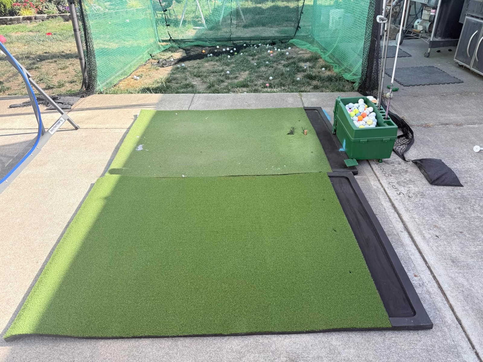 Integrated Golf Hitting Mat with Ball Tray, Thickening Golf Mats Practice Outdoor & Indoor Artificial Turf Matt with 3 Tees customer photo 2
