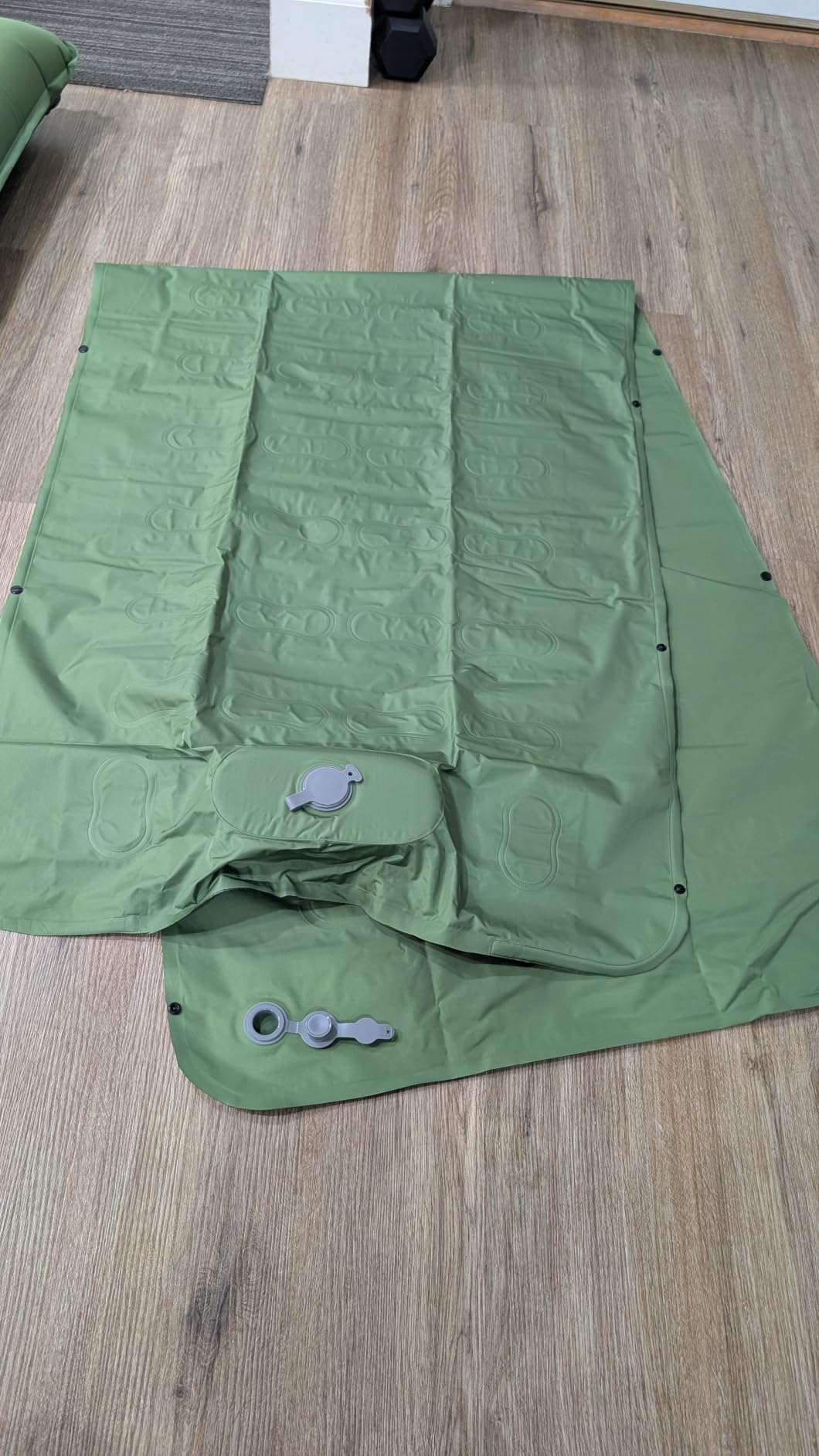 FNARMW Camping Sleeping Pad, Extra Thick 5 Inch Camping Mat with Pillow Built-in Foot Pump Inflatable Sleeping Pads Compact for Camping Backpacking Hiking Traveling Tent (Green) customer photo 2
