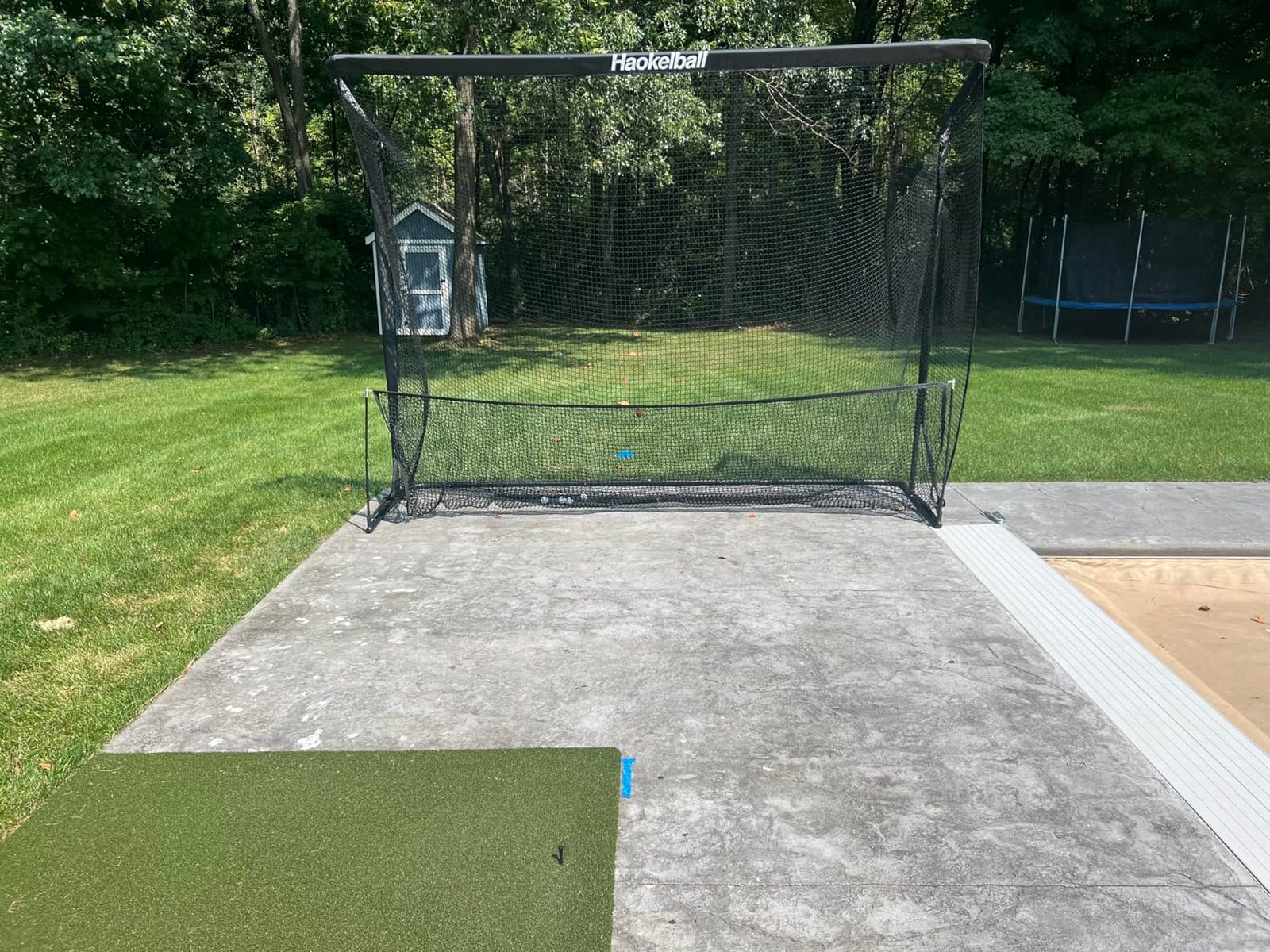 Haokelball Golf Practice Net 10x8FT Driving Hitting Net & Simulator Cage, Real Ball Practice, Impact Screen, Ball Return, Side Barriers, Projection Ready customer photo 2