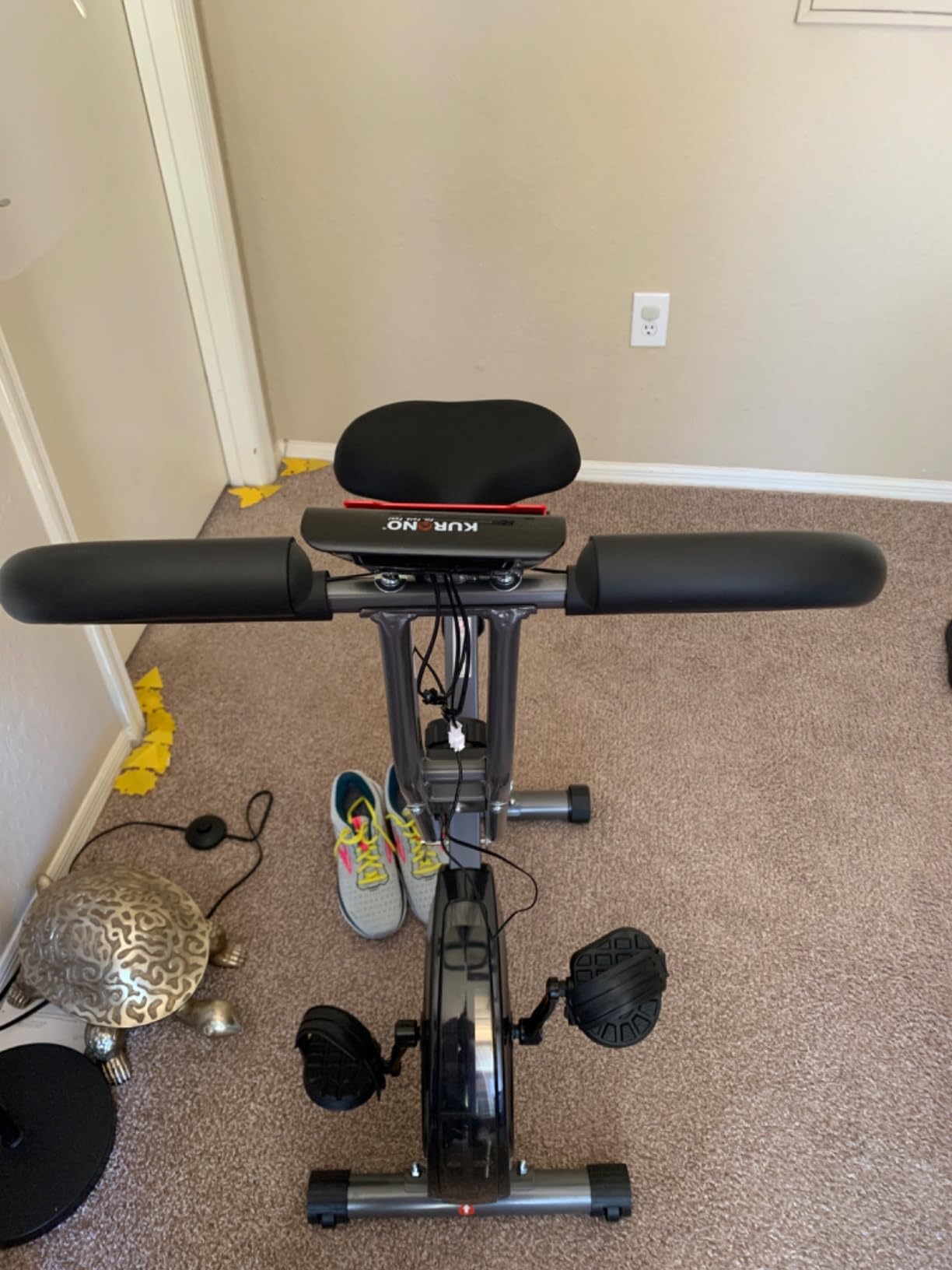 Foldable Exercise Bike for Small Apartments, Stationary Bikes for Home, Indoor Portable Cycling Bike with 16-Level Magnetic Resistance, 260LBS Capacity, 5.5 LBS Flywheel, for Small Space Workout 816 customer photo 2