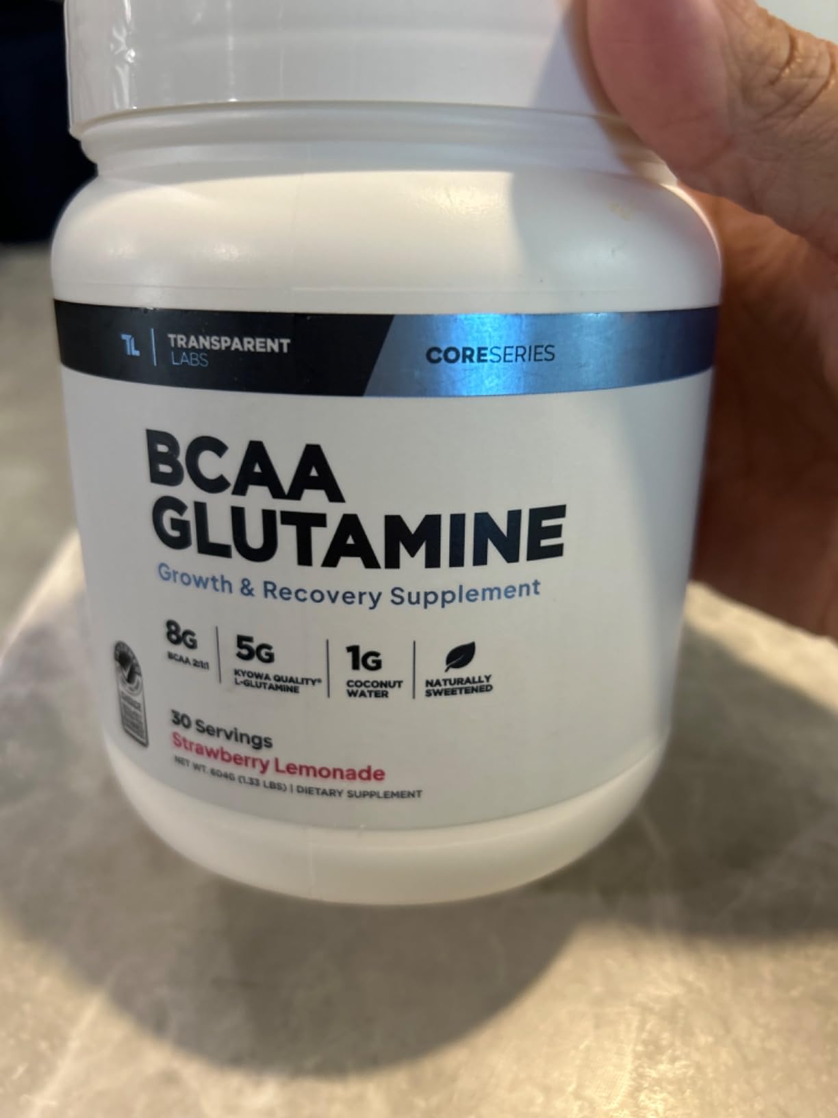 Transparent Labs BCAA Glutamine - 8000 mg of BCAA Powder Per Serving with L Glutamine for Post Workout Recovery, Muscle Growth, & Increased Endurance - 30 Servings, Strawberry Lemonade customer photo 1