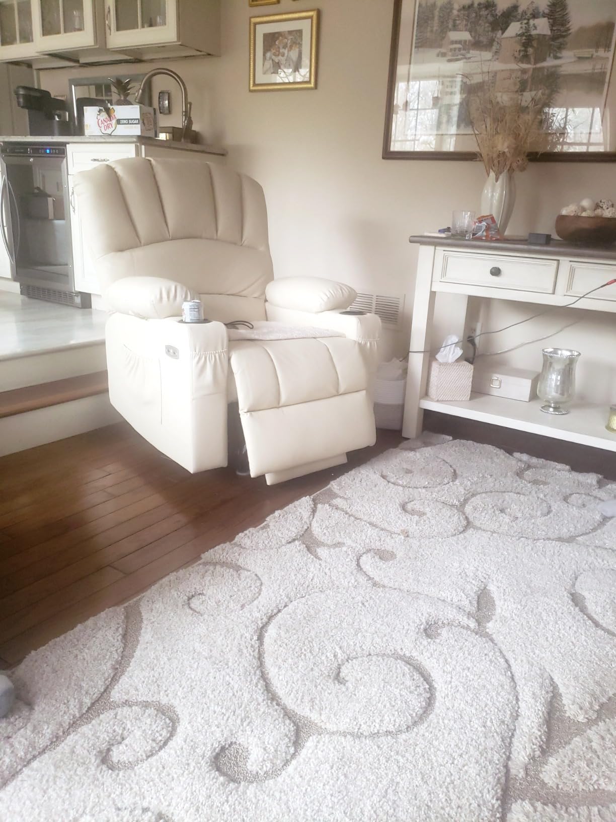 MCombo Oversized Power Lift Recliner Chair for Big and Tall Elderly, R7092 | Heat & Massage, Wider seat, USB & Type C Charging, Cup Holders, FSC, Breathable Faux Leather (Large-Wide, Dark Brown) customer photo 1
