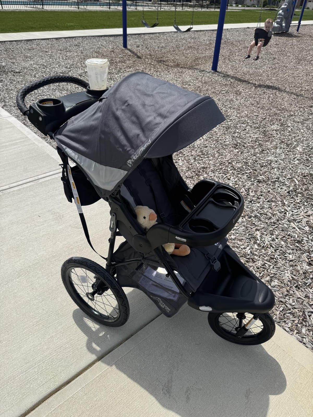 Baby Trend Expedition Zero Flat Jogger with LED Lights, Dash Grey | Foldable Infant & Toddler Jogging Travel System with Storage Basket, Canopy & 2 Cup Holders customer photo 1