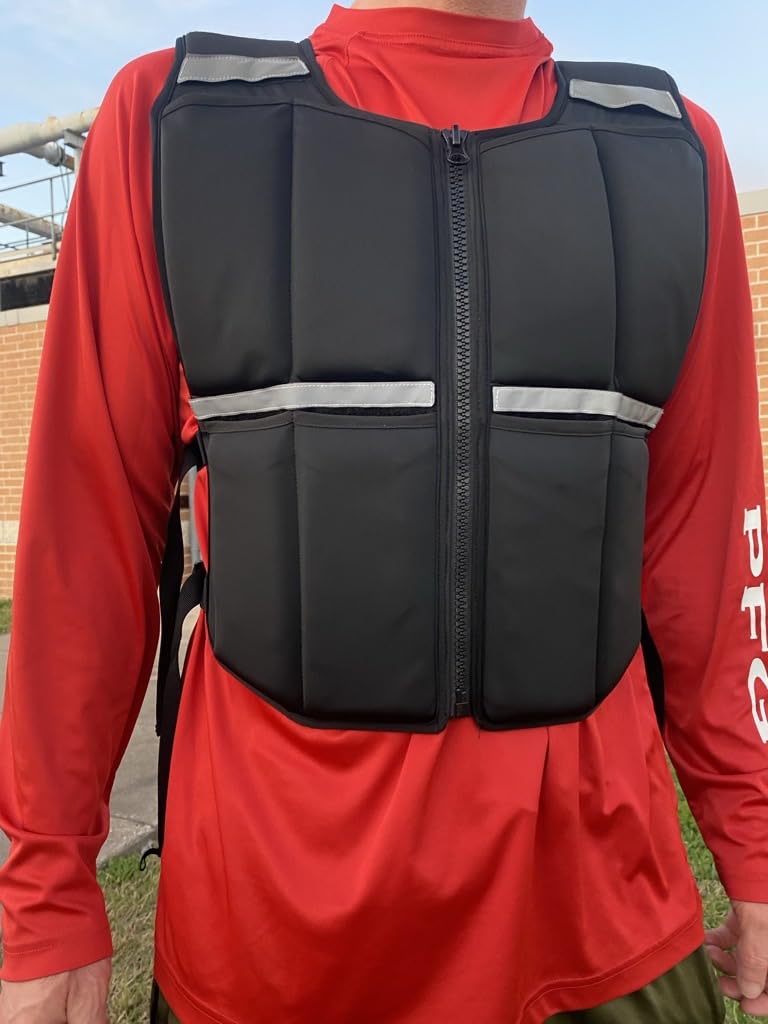 2-45lb Adjustable Weighted Vest Men w/Silicone Weights, Running Rucking Vest | Machine Washable, Zippered, Slim Fit, Removable Reflective Strips, Strength Training Vest for Walking Hiking Workout Gym Home customer photo 1