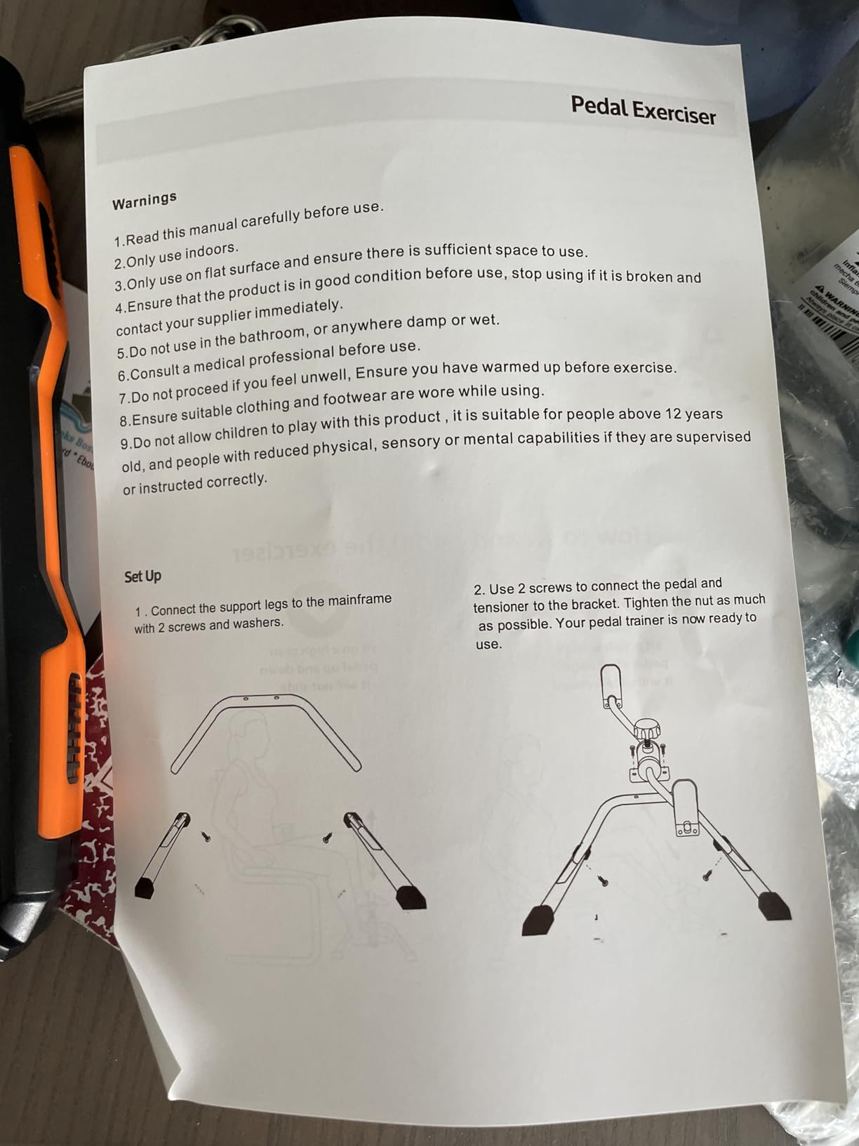 RYGEO Pedal Exerciser Mini Exercise Bike for Leg and Arm Recovery Exercise Lightweight and Portable Floor Bike customer photo 1