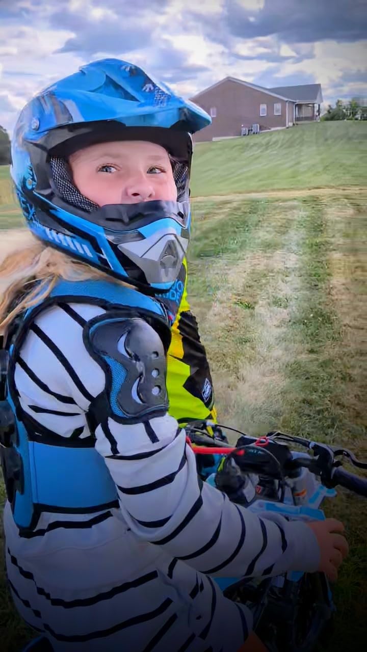 OUMURS Youth Dirt Bike Helmet DOT Approved, Kids Full Face Motocross Helmet | 5-in-1 with Goggles, Gloves, Storage Bag, Exclusive Design, Ultra-Light, Washable Liner, ATV UTV BMX MX Off-Road Racing customer photo 2