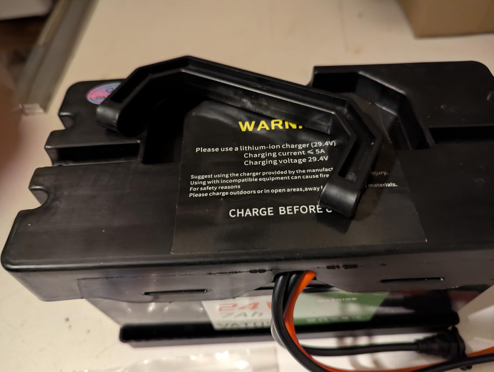24V 7Ah/12Ah Lithium Battery for Ride-On Cars & Toys and power wheels, Compatible with Dynacraft Realtree 24V UTVs- Lightweight & Long-Lasting, with 2A Fast Charger,Size: 8.5x4.2x4.5 inches (24V7Ah) customer photo 1