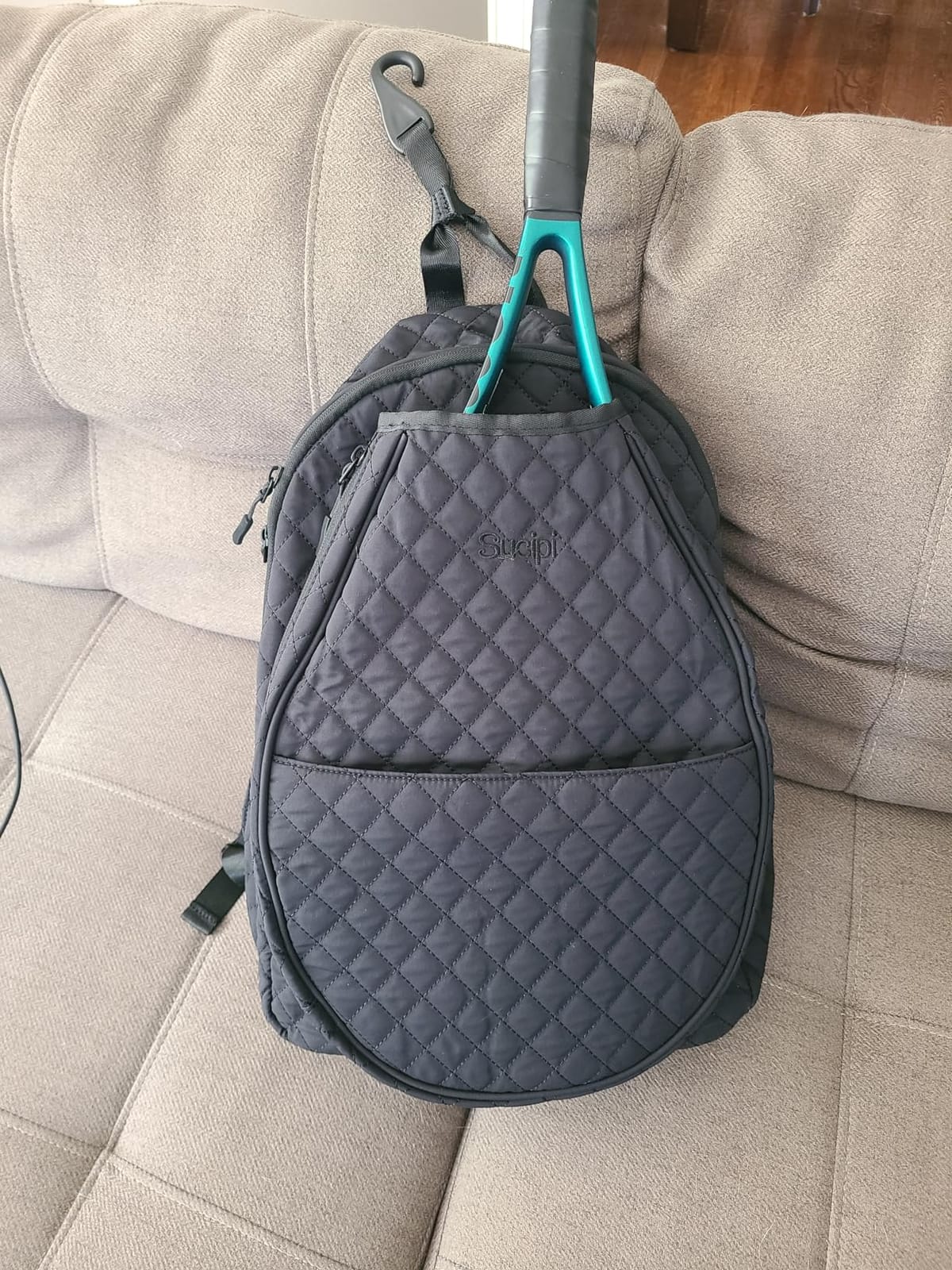 Sucipi Tennis Bags for Women, Quilted Pickleball Tennis Racket Bag Backpack customer photo 1