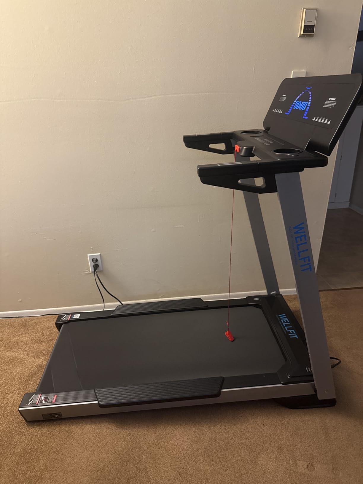 WELLFIT Treadmill for Home, 2 Level Incline Heavy Duty Treadmills | 450 lbs Capacity, 4.0 HP, 10 MPH, 20