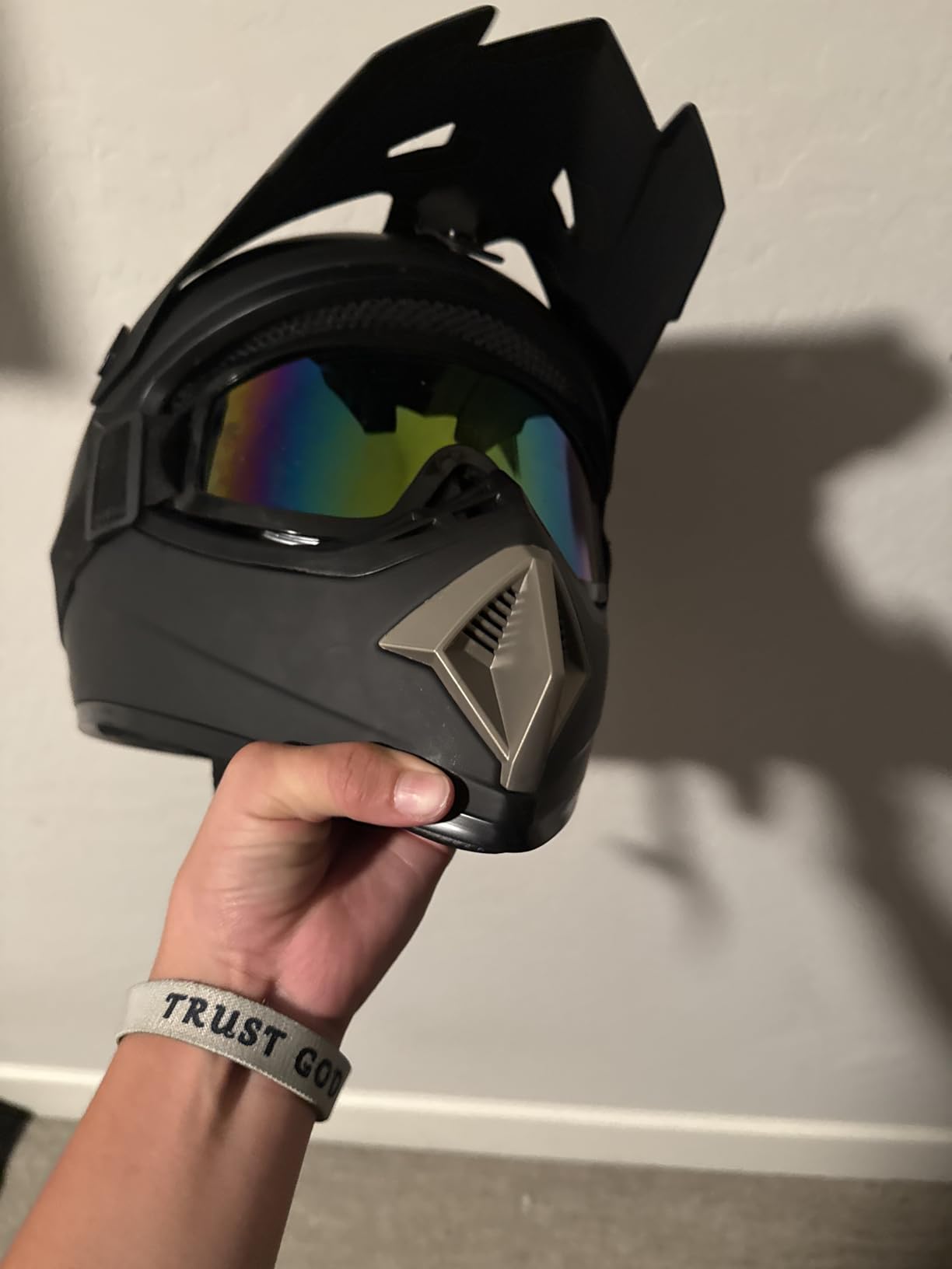CARTMAN Matte Black Adult Full Helmet Medium, DOT Approved ATV Dirt Bike | Matte black full-face. Adult/Teen. DOT ABS, vented, weatherproof, adjustable. Goggles/gloves. Street, dirt, snow. customer photo 2