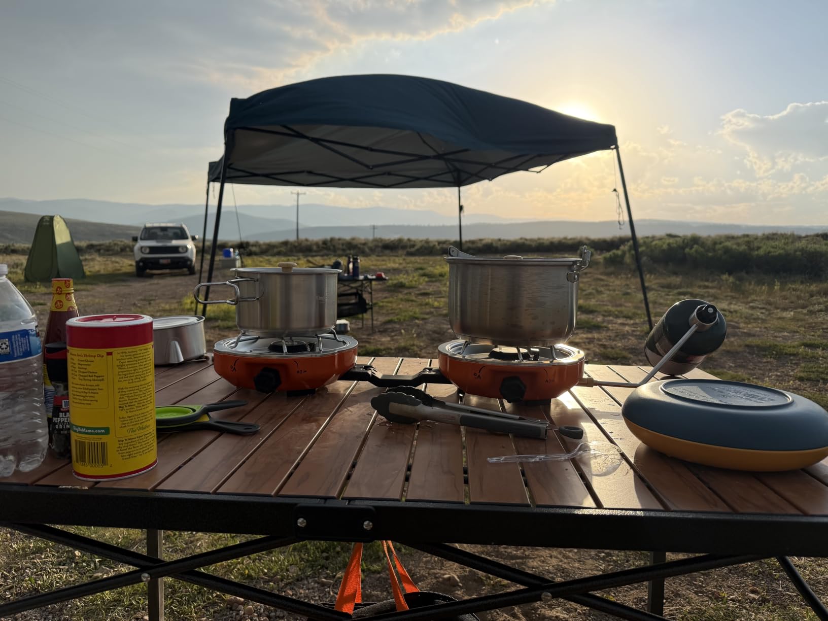 Portable Outdoor Adjustable Height Camping Table, Large for 2-6 Person, Foldable Roll-up Aluminum Camp Table with Carry Bag, Loads 220 Lbs customer photo 2