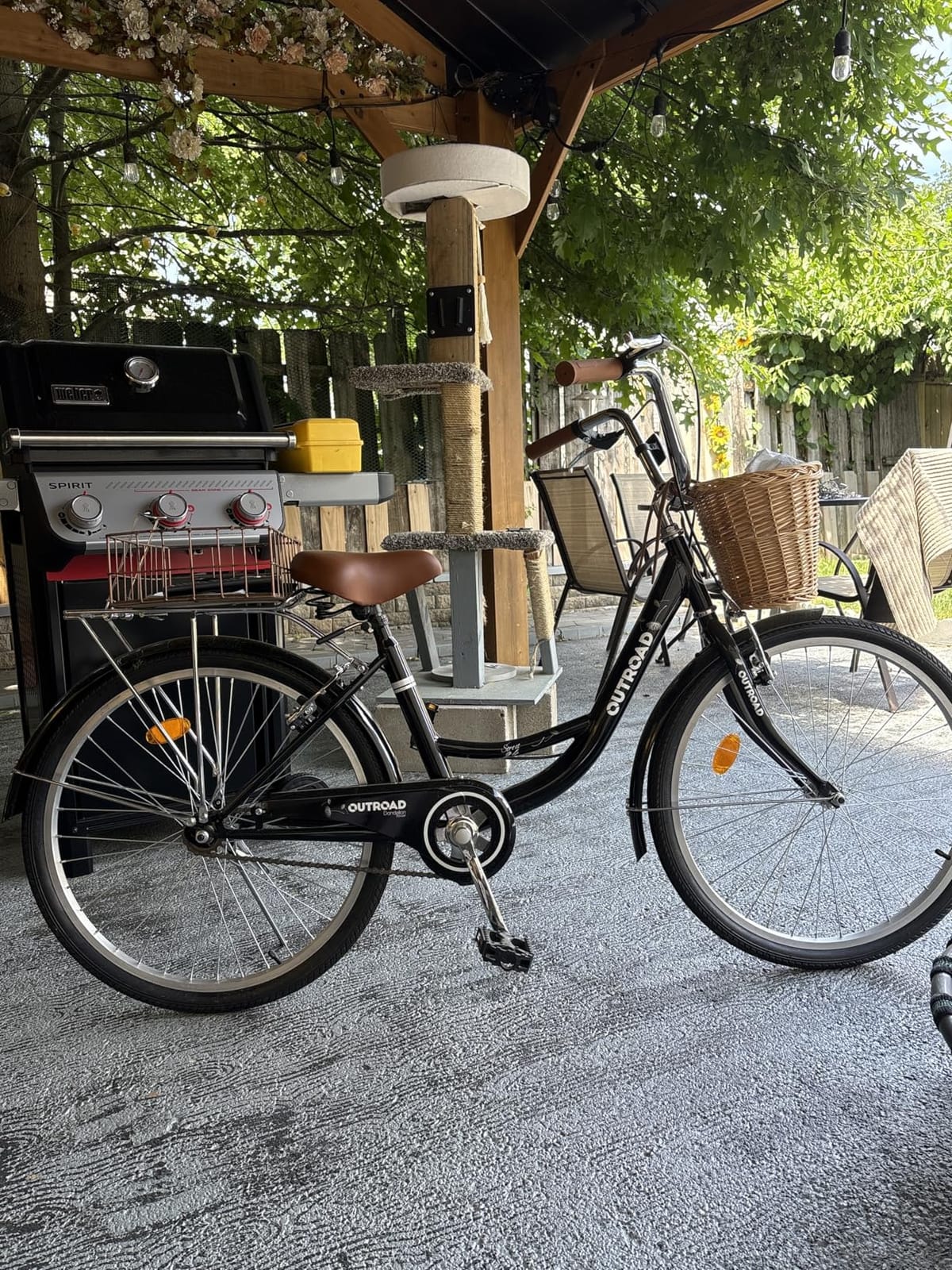 Beach Cruiser Bike for Women and Men, 24 26 inch Female Commuter Bicycle with Basket, 1 Speed Womens Bike with Rear Rack/High-Carbon Steel/Front & Rear Fenders, Multi Color customer photo 1