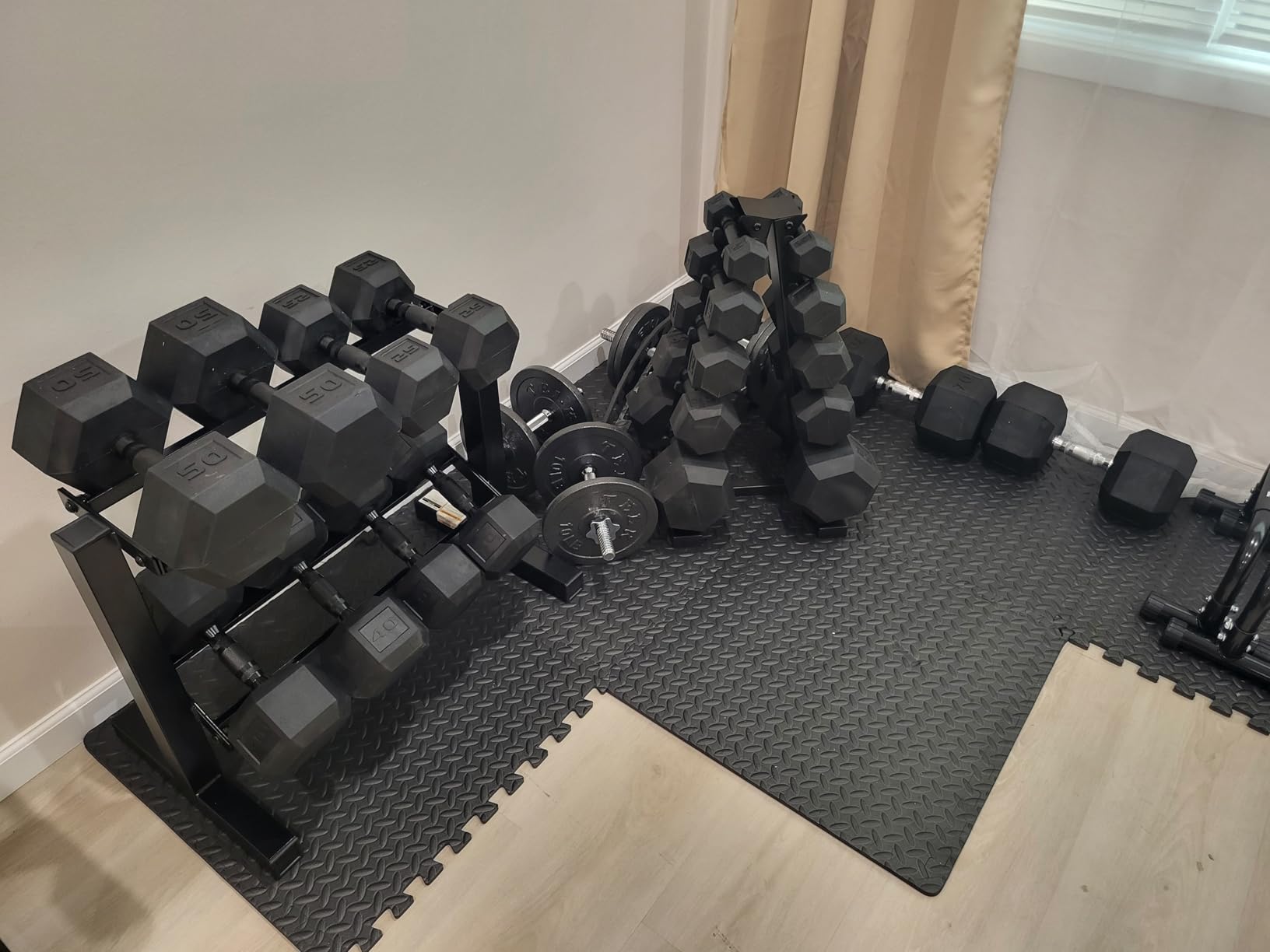 CAP 150 LB Dumbbell Set with 2-Tier Rack, Rubber Hex Free Weights Set, Home Gym Weight Set with Horizontal Storage Rack for Strength Training customer photo 1
