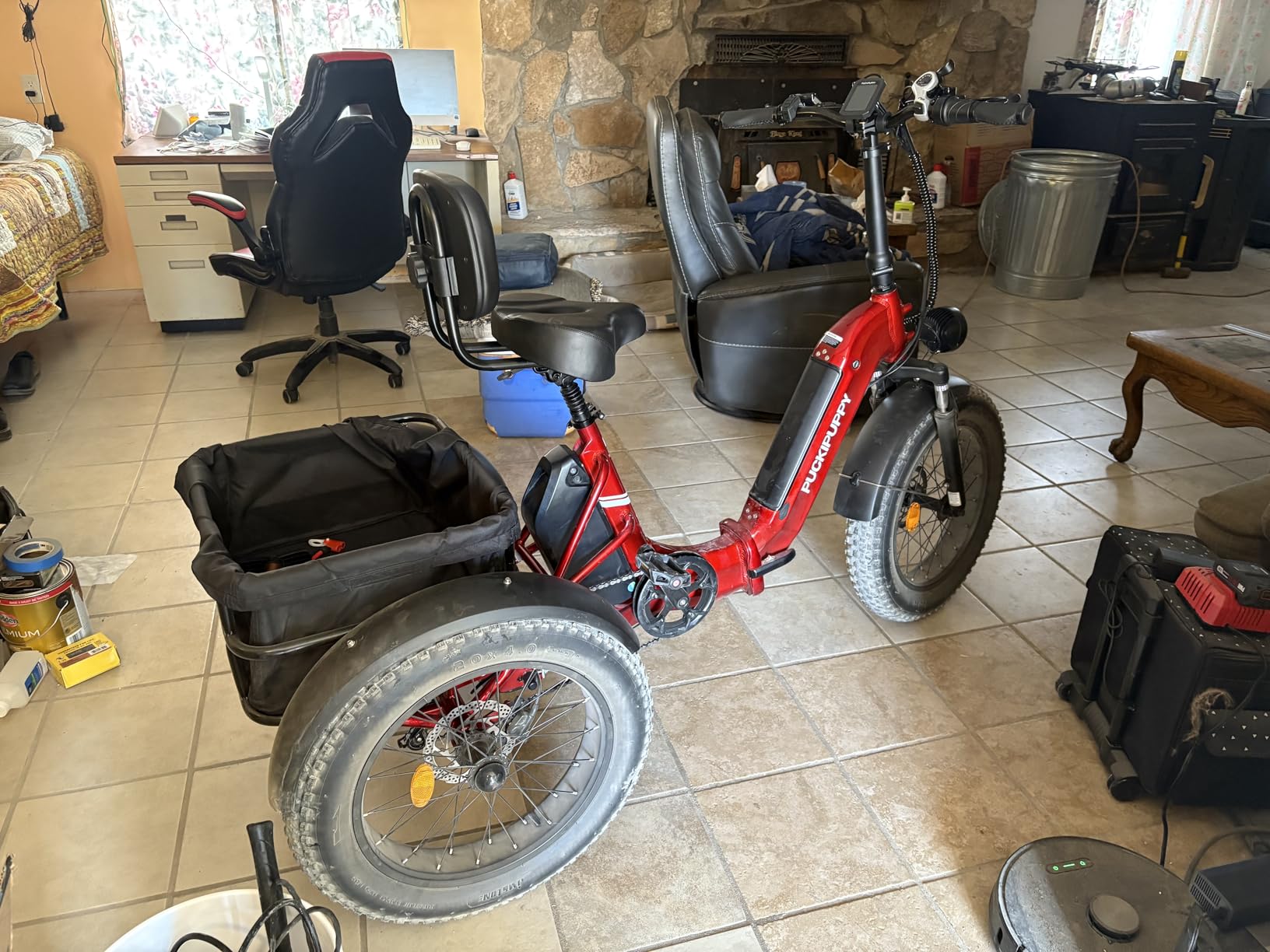 Electric Tricycle for Adult, 110 Miles Range, 48V/15Ah&17.4Ah Removable Battery, 500 LB Load, 20'' Fat Tire Electric Trike with Large Basket, 25mph, 960W Peak Motor for City and Mountain Road (Husky Plus) customer photo 2
