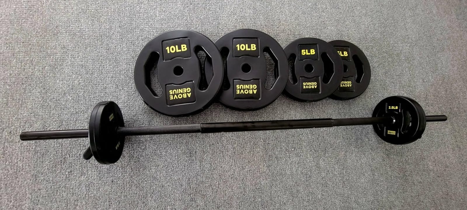 AboveGenius 45 lb Barbell Weight Set, Adjustable Workout Bar | Barbell Weight Set for Home Gym Strength Training, Full Body Workout, Muscle Building, Home Fitness Weight Lifting Equipment customer photo 2