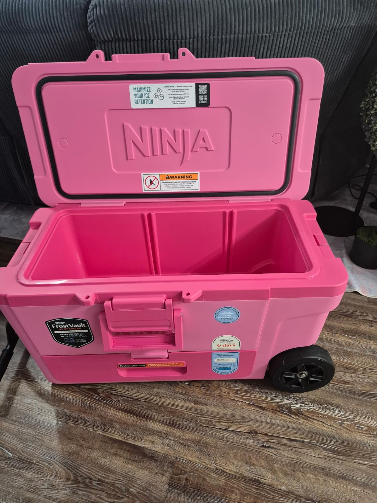 Ninja FrostVault 45qt Cooler with Wheels, Dry Storage, Lakeshore Blue | Holds 68 cans, keeps food cool & dry, all-terrain wheels customer photo 2