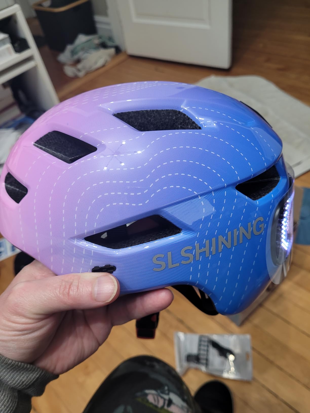 Kids Bike Helmet for Boys Girls: Helmet for Kid 5-8-10 with 64-Pattern LED Light, Adjustable 52-56cm, Multi-Sport Protection customer photo 1