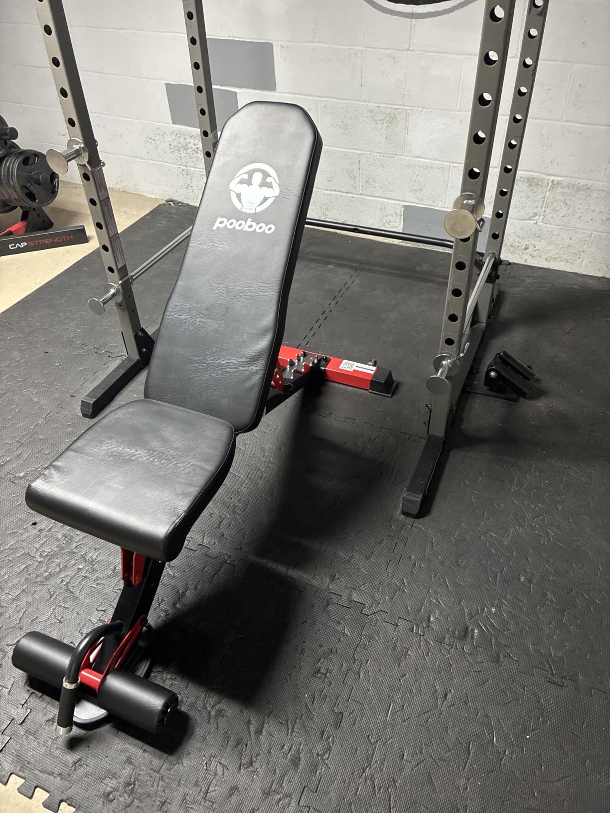 pooboo Weight Bench, Adjustable Workout Bench for Home, 1500LBS Heavy Duty Capacity, Strength Training Bench with Flat/Incline/Decline Positions for Full Body Workout customer photo 2