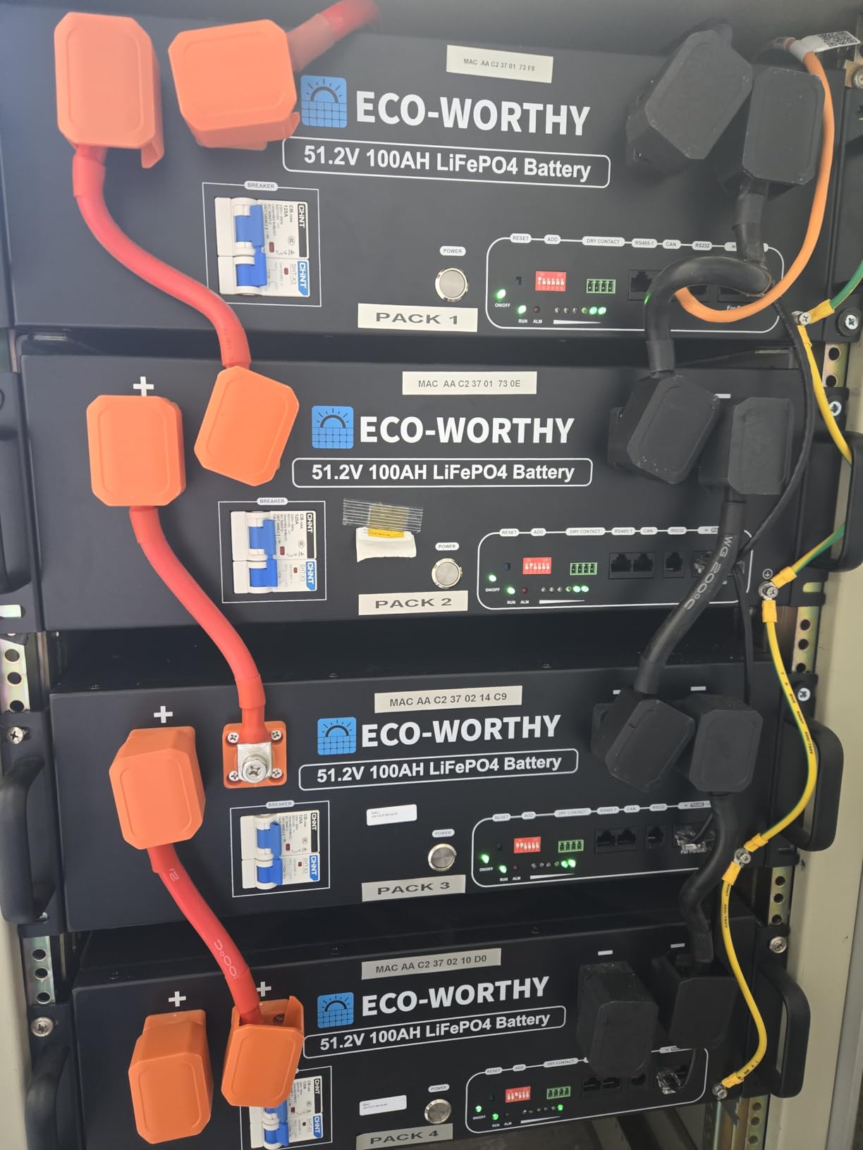 ECO-Worthy Cubix100 48V 600Ah Server Rack Battery LiFePO4 | 6 Pack 30.72kWh Solar Battery Kit for Home Backup | UL9540 & UL1973 & CEC Listed, for Home Backup Power customer photo 1
