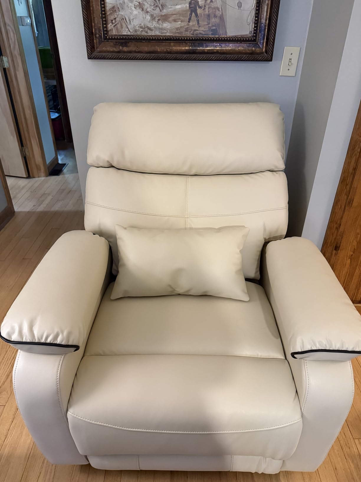Dual Motor Power Lift Recliner Chair for Adult & Elderly, Leather, Brown | Infinite Position Lay Flat Lift Chair with Heat & Massage, Cup Holder, Lumbar Pillow, Wireless Charger, USB Ports, Leather customer photo 2