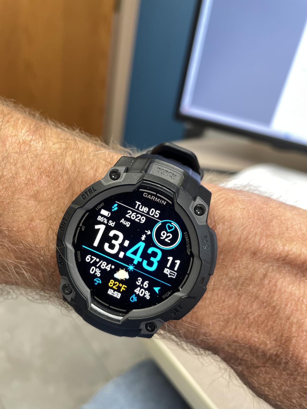 Instinct 3 AMOLED, Rugged GPS Smartwatch, 45mm, Black | Bright AMOLED Display, Rugged Design, Metal-Reinforced Bezel, 24/7 Health Monitoring, Built-In Flashlight customer photo 2